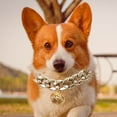 thumbnail image 6 of rygai Pet Necklace Crisp Bell Shiny Plastic Cat Dog Golden Chain Necklace Collar Daily Wear,Golden,S, 6 of 8