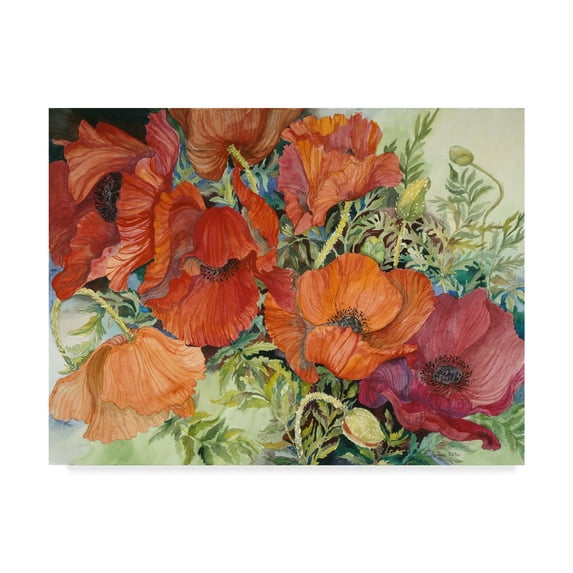 Trademark Fine Art 'Orange Poppies' Canvas Art by Joanne Porter
