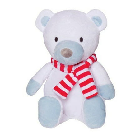 Manhattan Toy Holiday Pattern Plush Bear - White and Blue Snowy