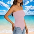 thumbnail image 6 of BLVB Going out Tube Tops for Women Trendy Summer Asymmetrical Ruched Strapless Bandeau Cami Shirts Ribbed Knit Spring Clothes, 6 of 8