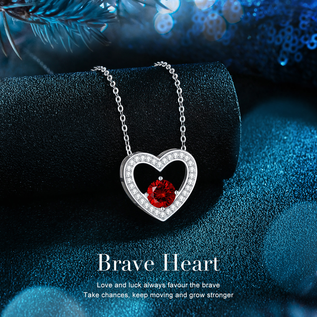 CDE Brave Heart 925 Silver Necklaces with Birthstone for Women Girls Mom Wife Girlfriend, Pendant Necklace Jewelry Gifts for Christmas Birthday Anniversary Valentine's Day - image 7 of 7