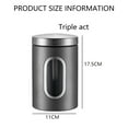 thumbnail image 2 of Canisters Set, 3 Piece Silver Stainless Steel Canister Set with Glass Windows, for Kitchen Canning Cereal,Pasta,Sugar,Beans,Spice Kitchen Storage Canister Container Set, 2 of 7