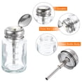 thumbnail image 4 of Botella dispensadora de vidrio Uxcell de 2.7Oz / 80ML, cuadrada, con bomba de líquido, tapa de metal, contenedor para alcohol con presión hacia abajo, 4 of 6