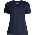 thumbnail image 5 of Lands' End Women's Petite Relaxed Supima Cotton V-Neck T-Shirt, 5 of 5