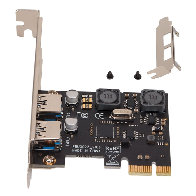 Tarjeta de expansión PCIE a USB 3.0 con inductor de alta potencia y 2 puertos USB 3.0