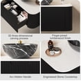 thumbnail image 3 of 60" Floating Bathroom Vanity with Double Sink, Natural Solid Wood Modern Bathroom Vanities with Ultra-Thin Marble Sink and Countertop, Soft-Close Design, Pre-Assembled Cabinet, Black, 3 of 6