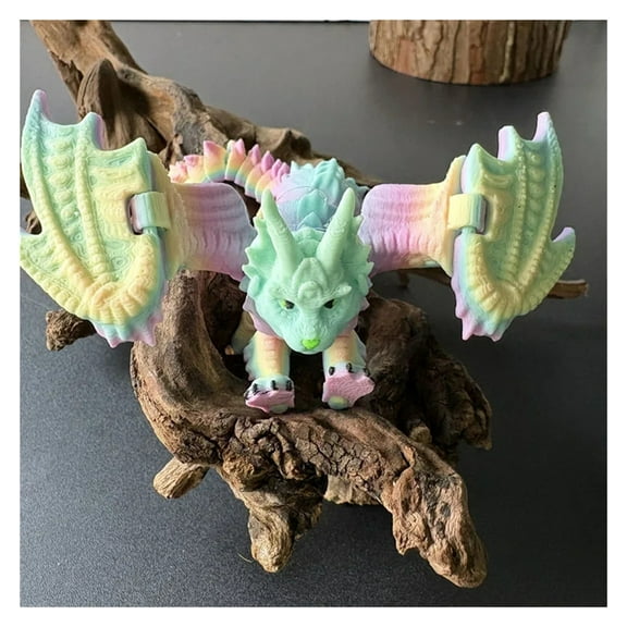 1pc 3D Printed Cat Dragon With WingsHalloween Desktop Ornament 3d Printed Living Room Home Office Craft Printed Christmas Gifts