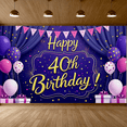 thumbnail image 6 of Purple Backdrop Banner with Star Moon Elements Happy 40th Birthday Party Supplies Photography Props Party Decorations Background for Celebrations Photo Booth Decor, 6 of 8