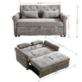 thumbnail image 2 of Miekor Furniture 58.27" 3 in 1 Loveseat Sofa Bed, Chenille Fabric Pull Out Couch Sleeper,Full K/D Bcak Frame, Seat Frame And Armrest & 2 Pillows for Living Room Functionl Sofa Bed 85682, 2 of 15