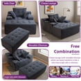 thumbnail image 4 of BYBYME Chaise Lounge Chair,No Assembly Cloud Plush Corduroy Upholstered Sofa Bed,Boneless Chaise with 3 Pillows,Cozy Sleeper Couch for Living Roomwith Ottoman,Grey, 4 of 10