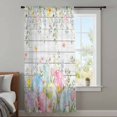 thumbnail image 3 of Easter Eggs Sheer Curtains 84 Inches Long, Spring Daisy Eucalyptus Leaves Gray Wooden Light Filering Curtains, Breathable Simi Curtain Privacy Drapes for Living Room Bedroom Window Treatment, 3 of 9