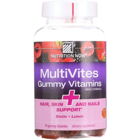 Nutrition Now vitamine adulte Gummy cheveux, peau, ongles, 70 PC
