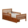 thumbnail image 6 of Harper & Bright Designs Twin Size Platform Bed with Two Storage Drawers, Twin Wooden Bed Frame with Guardrails on Both Sides for Bedroom, Walnut, 6 of 11