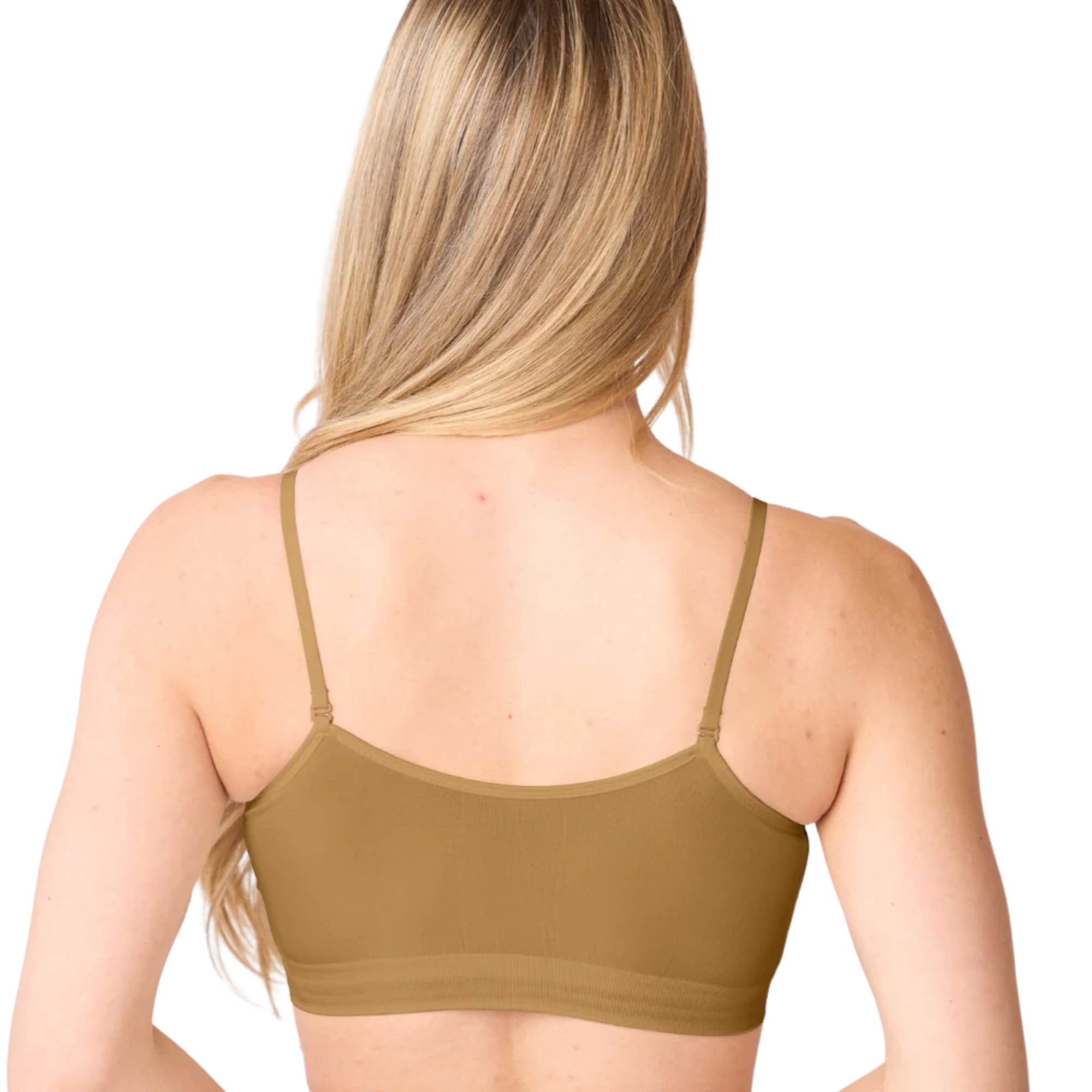 Coobie Women's Seamless Scoopneck Cami Bra 9012,Caramel,One Size