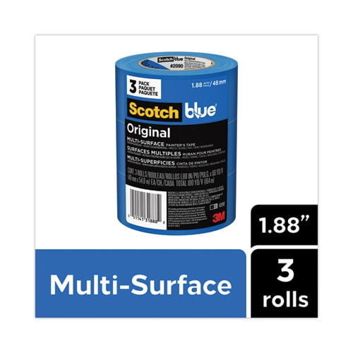 Original MultiSurface Painter's Tape, 3" Core, 1.88" X 60 Yds, Blue, 3/pack Bundle of 2 Packs