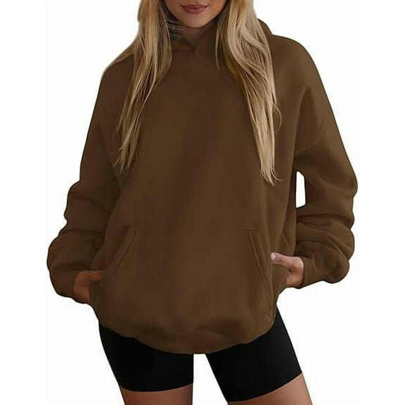PRETTYGARDEN Womens Oversized Hoodies Fleece Hooded Sweatshirts Long Sleeve Pullover Tops 2025 Fall Outfits Winter Clothes