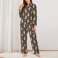 thumbnail image 2 of Picia Gnome And Pumpkin Pattern Women’s Long-Sleeve Sleepwear Set - Soft 2-Piece Loungewear with Pockets, Comfy PJs for Relaxing Nights-Medium, 2 of 7