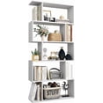 thumbnail image 4 of Bookshelf  Geometric Bookcase S Shaped Book Shelves Unit for Living Room  Tier Tall Decorative Display Shelf for Bedroom  Study Room  Rustic, 4 of 4