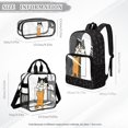 thumbnail image 4 of DISNIMO Cat Paw Print Clear Backpack, Heavy Duty PVC Bookbag 17 Inch 3 Piece Transparent Backpack with Lunch Box and Pencil Case, Back to School Gifts for Kids Girls, 4 of 5