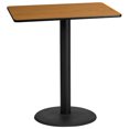 thumbnail image 1 of Flash Furniture Plateau de Table Rectangulaire en Stratifié Naturel 30 par 42 Pouces avec Base de Table Ronde de 24 Pouces de Hauteur, 1 of 2