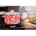 thumbnail image 3 of Red Swirl Pattern 6 qt Stock Pot Golden Rabbit Enamelware, 3 of 4
