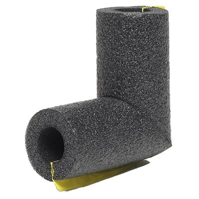 Elbow Pipe Insulation, Polyethylene Foam, Gray, For 1-In. Copper Pipe 5ELB1H