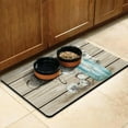 thumbnail image 3 of Dog Food Mat for Pet Dog Food Mat, Dog Mat for Food and Water, Pet Dog Cat Bowl Mat, No-Slip Absorbent Water Water Bowl Mat with Beige Wood Cotton Vase,17inx30in, 3 of 7