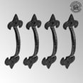 thumbnail image 2 of Renovators Supply Black Wrought Iron Door Pulls, Fleur de Lis 6.5in Tall Set of 4, 2 of 8