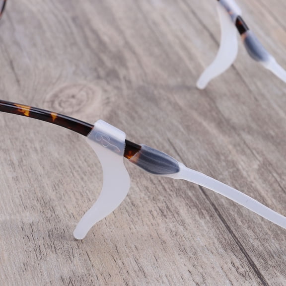 ETEREAUTY 5 Sets White Silicone Eyeglass Strap Hooks Anti- Accessories for Hiking, Biking, and Everyday Glasses Use