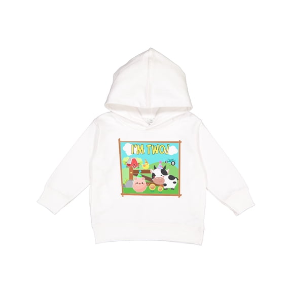 Inktastic I'm Two Farm Animals Wearing Birthday Party Hats Toddler Hoodie