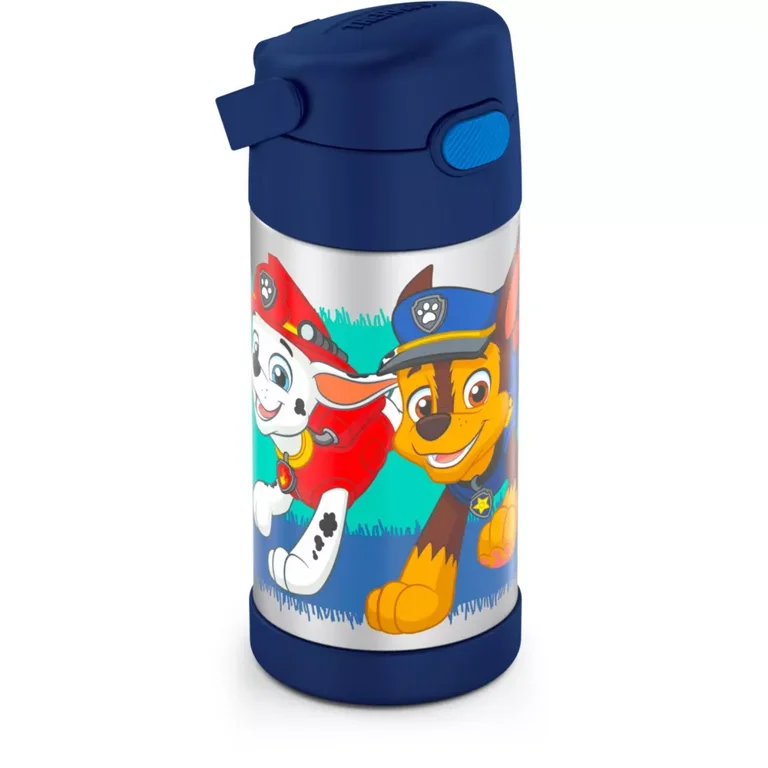 PAW PATROL THERMOS 12oz Funtainer w/Pop Up Straw & Stays Cold 12 hrs.