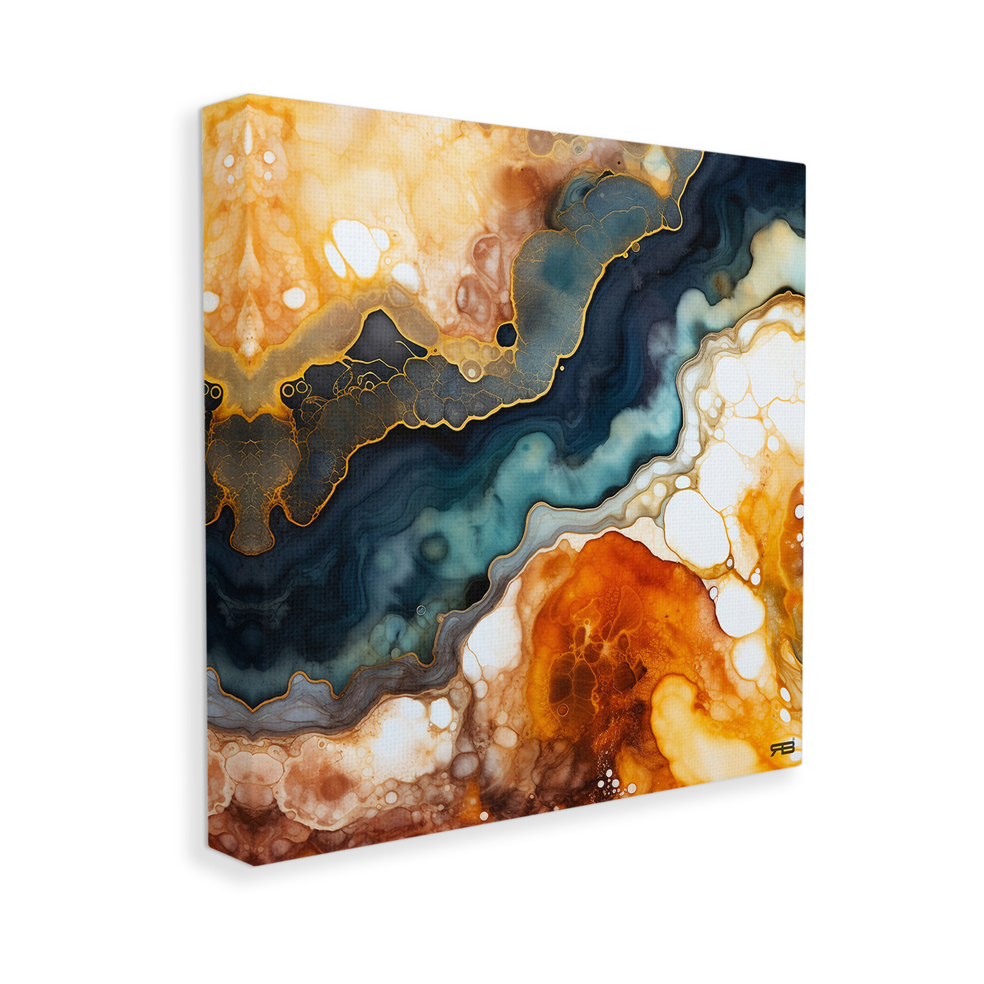 Stupell Industries Liquid Geode Pattern Abstract Painting Gallery Wrapped Canvas Art Print Wall Art, 36 x 36