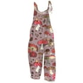 thumbnail image 3 of QATAINLAV Wide Leg Jumpsuits for Women 2025 Linen Sleeveless Strap Hippie Jumper Trendy Mushroom Print One Piece Pants with Pockets Going Out Outfits Ofertas Del Dia de Hoy Relampago Pink L, 3 of 8