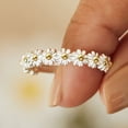 thumbnail image 2 of Anillo de apertura Bling Bling para mujer, vintage con margaritas, ajustable, 2 of 6