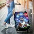 thumbnail image 3 of Happy New Year Bulldog Family Cheer Winter Midnight Firework Travel Luggage Cover Dog Lover Gifts Idea Suitcase Dust Protective Decor - 02025, 3 of 5