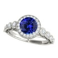 thumbnail image 2 of Mauli Jewels Engagement Rings for Women 1.25 Carat Halo Tanzanite And Diamond Bridal Set Prong-Setting 14k White Gold, 2 of 8