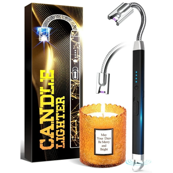 DOMETOUR LED Light Electric Candle Lighter, USB Rechargeable Flameless Long Flexible Neck Arc Lighters, Birthday Gift for Her Him