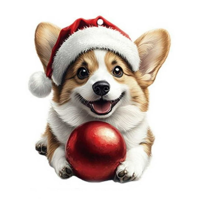 Christmas Car Decoration, Christmas Hanging Decorations, Cute Dog Series Acrylic Bag Computer Keychain and Car Rearview Mirror Hanging Decorations, Car Decorations Christmas, Christmas Car Decorations