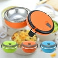 thumbnail image 4 of Stainless Steel Round 1 Layer Insulated Food Thermal Containers Lunch Box Case, 4 of 4