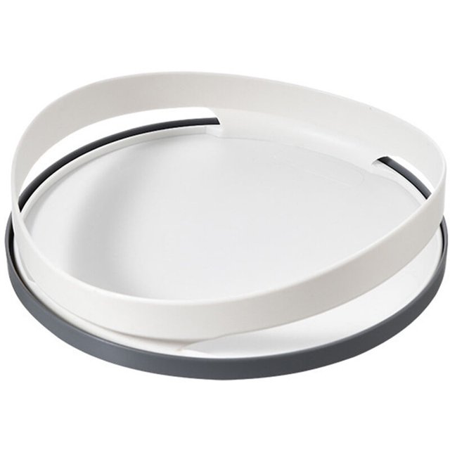 Bandeja de almacenamiento de especias para cocina Caja de almacenamiento de cosméticos giratoria Bandeja de rotación de 360 grados Organizador de almacenamiento para baño (blanco)