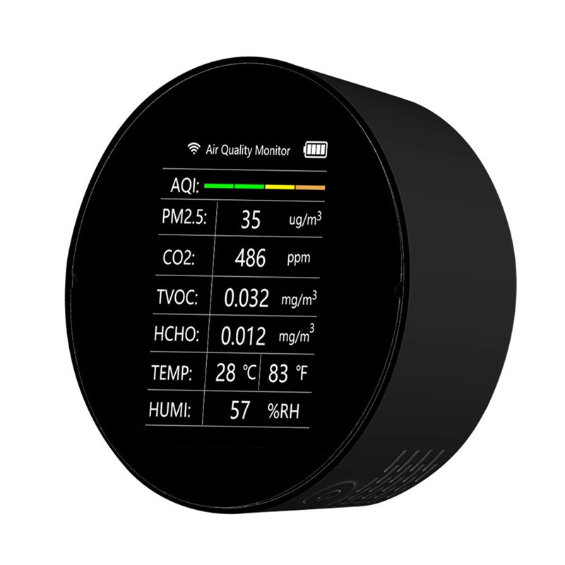 Tuya WiFi CO2 Meter PM2.5 TVOC CO2 HCHO Temperature Humidity Detector