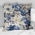 thumbnail image 2 of Designart "Blue Victorian Floral Damask I" Damask Printed Throw Pillow, 2 of 5