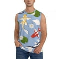 thumbnail image 2 of Fotbe Men's Colorful Koi Fish Print Men's Sleeveless Muscle Tank Tops Casual T-Shirts for Gym Workout Beach-3X-Large, 2 of 8