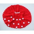 thumbnail image 2 of Woonie Sleeveless Flower Knit Handmade Dress With Cap & Sling Bag With Booties-Red, 2 of 4