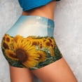 thumbnail image 4 of Fuzoiu Sunlit Sunflower Field Print Women's Workout Shorts,Workout Biker Shorts Women,Exercise Fitness Shorts,Scrunch Short, Athletic Shorts for Gym Yoga Running Sport Active-Medium, 4 of 8