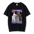 thumbnail image 2 of Camiseta de manga corta para hombre, camisa con certificado de Coño, gato, Meme, informal, Vintage, de gran tamaño, ropa de calle, 2 of 5