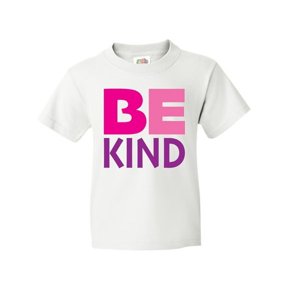 Inktastic Be Kind Logo in Pink and Purple Youth T-Shirt