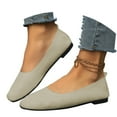 thumbnail image 4 of Kidagic Women's On Loafers Comfortable Square Toe Flat Shoes Lightweight Breathable Walking Casual Footwear(Color:Beige,Size:11), 4 of 9