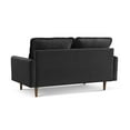 thumbnail image 3 of 69 Inch Wide Upholstered Two Cushion Sofa with Cambered Arms in Black Velvet, 3 of 13