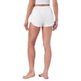 thumbnail image 3 of INSPIRE CHIC Womens Shorts Scalloped Hem Elastic Waist Adjustable Drawstring Ruffle Soft Cozy Sleepwear S White, 3 of 6